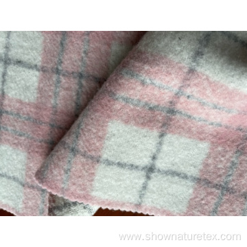 big check wool imetation fabric for lady's coat
